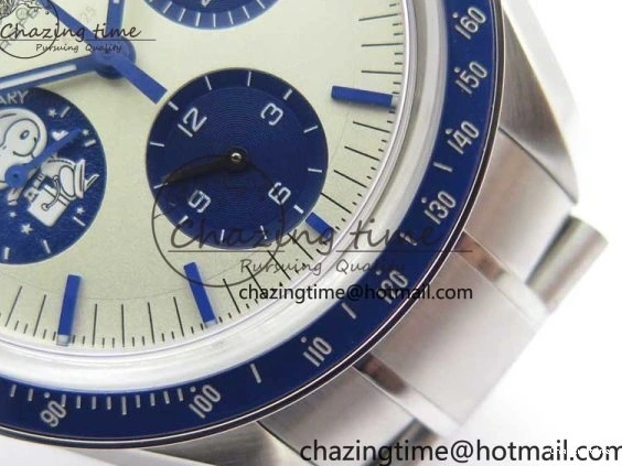 0416 Speedmaster SS Snoopy Apollo OMF Best Edition White Dial on SS Bracelet Venus EasyCare 7877